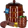 KOTARBAU® Vaso di fermentazione 16 L Vaso in gres con coperchio e pietra di contrappeso Ermetico Vaso per crauti Vaso per cetrioli Vaso in ceramica Vaso in terracotta Vaso per conserve Gres Recipiente
