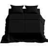 Batik Completo Lenzuola Matrimoniali Cotone: Set Lenzuola Matrimoniale Cotone Elegante e Confortevole per la Tua Camera da Letto - 100% Cotone - Colore Nero
