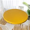 Cozomiz Copritavolo Sotto Tovaglia Rotonda Rettangolare Tavolino Impermeabile Antimacchia Kitchen Decoration per Tavola da Pranzo Giallo 60m Taglio Aderente Rotondo