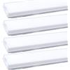 A2ZWORLD 8 Metri di Profilato Alluminio Per Striscia Led, Completo Di Copertura Tappi e Gancio, 4 Kit da 2 Metri Standard Bianco Interno 12.4mm (17,4X7mm Bianco)