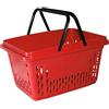 GERSO - 10 Cestini della spesa in plastica con 2 staffe, polipropilene da 40 litri, vari colori rosso