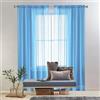 GAIFNAG Tende Camera da Letto Moderne 150 x 240 cm Termiche Isolanti, Voile Trasparenti con Occhiell Tende Tende Corte Tende Oscuranti per Camera da Letto Salotto, Blu Cielo