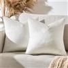 GIGIZAZA Avorio Lusso Cuscino Copre Caso, La striscia di velluto accento a cuscino, Miglior decorativi square sham cuscino copre per divano divano letto arredamento 50x50cm set di due