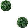 QOKLIYUI 2 Set di La Simulazione a Bassa Manutenzione Lascia la Palla d'erba Versatile e realistica Durevolezza di Lunga Durata Plastica Verde Ecologico 25 cm, Verde 25 cm 2Insieme