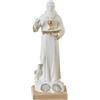 OVUNQUE PROTEGGIMI Statua San Benedetto in Resina con Medaglie, 10 cm, Decorazione Religiosa per casa, auto, regalo (Bianco)