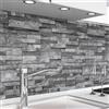 danario Rivestimento Paraschizzi Cucina Adesivo da Parete I Effetto Opaco I Spesso e Rigido I Ignifugo e Resistente all'Acqua I 0,40 mm I Muro in pietra - 60 cm x 60 cm