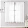 Chyhomenyc Tende trasparenti bianche lunghe 114 cm, 2 pannelli, tende corte in voile per sala da pranzo, piccole finestre, bagno, soggiorno, camera da letto, tasca per asta, 106 x 114 cm