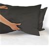 IlGruppone Coppia federe per Cuscino guanciale Letto 100% Cotone Made in Italy con Patella Interna - Piombo - 52x80 cm