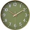 HZDHCLH Orologio da parete silenzioso da 30,5 cm, senza ticchettio, per soggiorno, camera da letto, cucina, ufficio (verde dorato)