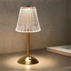 Dopa Dopastore Lampada da Tavolo Ricaricabile USB Effetto Cristallo Touch Senza Fili Dimmerabile Stile Moderno Oro Per Camere Ristoranti Bar Pub
