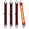 Generico Lampadina riscaldante Rubino 500W R7S, lampadine di Riscaldamento al Quarzo a infrarossi da 118 mm Lampada alogena dimmerabile da 240 V (Confezione da 4)