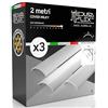 Eurocali Copertura Angolare Profilo alluminio per Strisce LED MEDUSAFLEX mod. Aurelia 2 Metri - Milky - Made in Italy in Policarbonato stabilizzato UV certificata UL94HB - Pacco da 3
