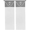 emmevi Tende Finestre Porta Interno Tessuto Semitrasparente Shabby Chic Farfalla Coppia 60x150 Cm Grigio