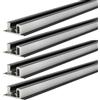 Jandei - Confezione da 4 profili Led Alluminio Nero 1 Metro per Montaggio a Doppia Striscia Led in Superficie, Diffusore Opale Bianco Traslucido. Con tappi finali, viti e staffe di montaggio