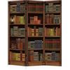LUMASOUL Paravento Bifacciale in Stile Libreria - Separe Divisorio Interno 3 Pannelli - Divisorio per Ambienti - Divisori per Interni Motivo Retro Bibliotecario - 135x172cm