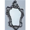 Pintici Specchio da parete, stile antico, ovale, barocco, specchio da bagno, 50x76 cm, specchio sfarzoso, ovale, specchio per corridoio (argento nero)