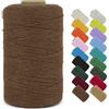 LEREATI Macrame Corda 1mm x 390m Filo Macrame Cordoncino Cotone, Corda Colorata Macramè Filo, Cordino per Borse Uncinetto, Decorazioni, Arazzo Da Parete, Perline, Braccialetti (Marrone)