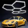 HJDSUDU Luci a nido d'ape esagonali, lampada da garage a nido d'ape a LED, plafoniera collegabile, per garage, seminterrato, magazzino, officina di bellezza per auto,5 HEX(24 PACKS)