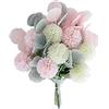 HAOSHICS Fiori artificiali, bouquet di ortensie artificiali, mazzi di ortensie, fiori in seta con foglie per decorazione di matrimoni, casa, ufficio, vaso (rosa)