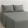 MAXIME MAISON - Set Lenzuola Letto Singolo in Cotone Made in Italy, Completo Letto Singolo in Cotone Anallergico con Federa Tinta Unita, Certificata Oeko Tex Standard 100 (Grigio Scuro)