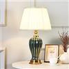Chao Zan Lampada da tavolo moderna E27 soggiorno camera da letto lampada da comodino stile europeo semplice e caldo matrimonio ceramica lampada da tavolo decorativa (Lampadine non incluse) (Verde)