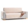 MAXIFUNDAS FUNDAS DE SOFA & CHAISE LONGU MAXIFUNDAS | Copridivano Imbottito Reversibile 3 Posti - Extra Morbido Beige/Marrone - Con Strisce Elastiche di Fissaggio - Modello MAUI