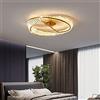 YiiNaio retrò cristallo plafoniera dimmerabile oro rotonda con telecomando lampadario 60cm camera da letto soggiorno sala da pranzo camera dei bambini ufficio sala studio LED lampadeindustriale design moderno