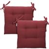 SalGiu Cuscini Sedie (6 pezzi) Cucina Con Lacci Imbottito 40x40 cm (Bordeaux)