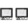 Jefedana 2*Faretto LED da Esterno con Sensore di Movimento 100W 10000LM Faro LED Esterno IP66 Impermeabile LED Esterno Bianco Freddo 6000K Lampada a Rsparmio LED per Cortile, Campo da Basket