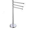 BM Piantana Portasciugamani da Terra in Metallo Cromato con 3 Bracci Girevoli - Accessorio Bagno Elegante, Stabile e Facile da Montare (ARGENTO)
