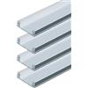 A2ZWORLD 8 Metri di Profilato Alluminio Per Striscia Led, Completo Di Copertura Tappi e Gancio, 4 Kit da 2 Metri Standard Classico Interno 12.4mm (17,4X7mm)
