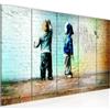Runa Art Quadri XXL Street Art 200 x 80 cm Colorato 5 Pezzi Arte Di Strada - Made in Germany - 039255a