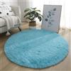 Generico Tappeto Rotondo 200 Cm 160 120 80 140 100 Cm, Tappeti da Soggiorno a Pelo Lungo, Soffice E Morbido Tappeto Antiscivolo per Camera da Letto, Tappeto da Letto a Pelo Lungo,Sky Blue,80cm
