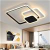 J.SUNUN Plafoniera led soffitto moderni Nero Lampadario salotto Dimmerabile lampadari da Soffitto Funzione di Memoria Per Soggiorno Camera da Letto Sala da Pranzo Cucina lampada Φ52CM