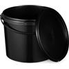 BenBow Secchio con coperchio 3l nero 10x 3 litri - alimenti sicuri, stabile, ermetico, antigoccia, inodore - contenitore in plastica con manico - vuoto