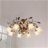 Generic Americano Pastorale Lampadario Francese Creatività Fiore Soggiorno Sala da Pranzo Camera da Letto Studio Villa Casa Led Decorazione Lampada a Ciondolo (A 8 luci)