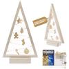 BOGATECO Albero di Natale in legno con illuminazione LED 52 cm di altezza | Decorazione in legno inclusa | Decorazioni natalizie | 20 LED |