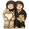 THUN - Coppia di Sposi Lui+Lui con Cuore e Fiori - Regalo o Bomboniere di Matrimonio - Ceramica - I Classici