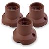 AMARCORDS - 3 Plafoniere in porcellana attacco e27 base applique portalampade vintage colore CORTEN