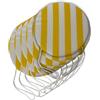 Il Tuo Artigiano Design Set 6 Cuscini per Sedie da Giardino Made in Italy - Cuscini Copri Sedie da Cucina Sfoderabili - Imbottiture in Spugna (Diametro 32 cm, Bianco e giallo)