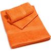 Caleffi Coppia Spugna Asciugamani 1+1 (ospite+Asciugamano) col. Arancio