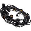 Generico CATENA CATENARIA LUMINOSA 5 METRI NERA PER 10 LAMPADINE LED E27 PER ESTERNO IP65