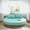 KXCAQ Lenzuolo morbido cotone rotondo lenzuolo con angoli tinta unita copriletto rotondo set biancheria da letto coprimaterasso coprimaterasso lenzuolo morbido 220x220 cm verde chiaro