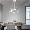 Mengjay Moderna LED lampadario tavolo da pranzo LED 2 anelli tre temperature di colore dimmerabile lampada a sospensione soggiorno soffitto camera da letto altezza comprensibile, 40 + 20cm (Bianco)