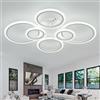 TuoyuanW Intelligente Lampada Da Soffitto Moderna Rotondo Dimmerabile Funzione Di Memoria Illuminazione Con Telecomando E App 3 Temperature Di Colore 46w 80cm Luce A Sospensione Per Camera Da Letto-Bianco
