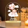 Generic Luce Notturna Bambini Personalizzata, Lampada Personalizzata con Nome per Bambina, Regalo Neonata Femmina Nascita Bimba, Compleanno Idea Regalo Battesimo Natale, Arcobaleno, Orso rosa
