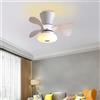 ATEEZ Lampadario con Ventilatore da Soffitto LED Dimmerabile Motore Reversibile Ventilatore da Soffitto con Luce e Telecomando Moderno Silenzioso 6 velocità Lampadario Ventilatore Camera Bambini-White
