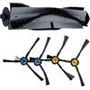 YUETTYY Kit di 5 pezzi di ricambio per spazzole laterali a rullo principale, per Silvercrest SSR1 SSRA1, per A9S A9 A7 L100 Hybrid+ accessori, 1 spazzola a rullo principale, 4 spazzole laterali