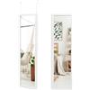 RELAX4LIFE Specchio da Parete a Figura Intera 119 x 33cm, Specchio Rettangolare, da Appendere Sopra la Porta, Specchio Moderno per Camera da Letto, Spogliatoio e Ingresso (Bianco)