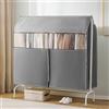 LLZJDDPLY Copriabiti da Armadio Copertura for Stand Appendiabiti Protettiva Antipolvere Telo Copri Stender Vestiti con Finestra Trasparente Visibile(Gray,100x120cm/39x47in)